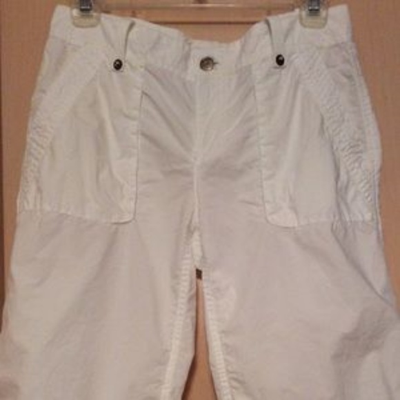 J- Crew White Cargo Cropped Capris Super - Picture 4 of 5